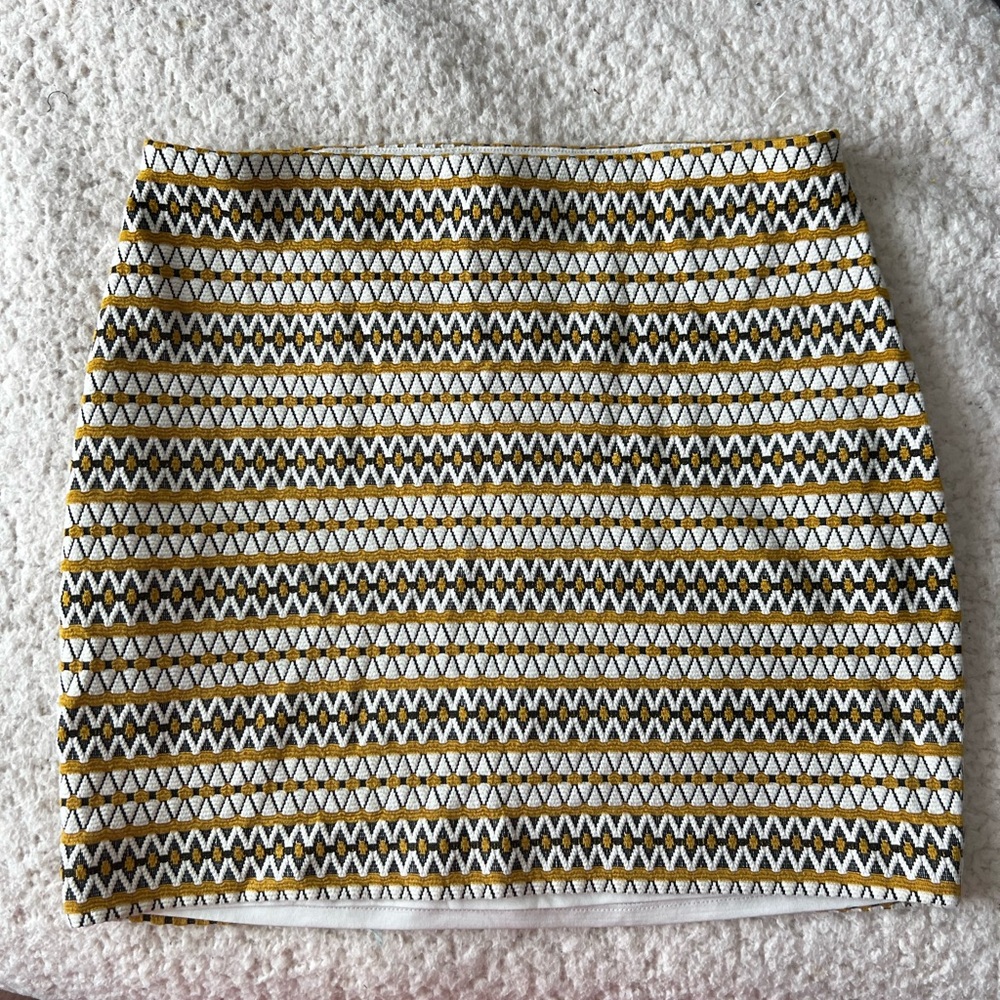 Express Brown and Gold Mini Skirt
